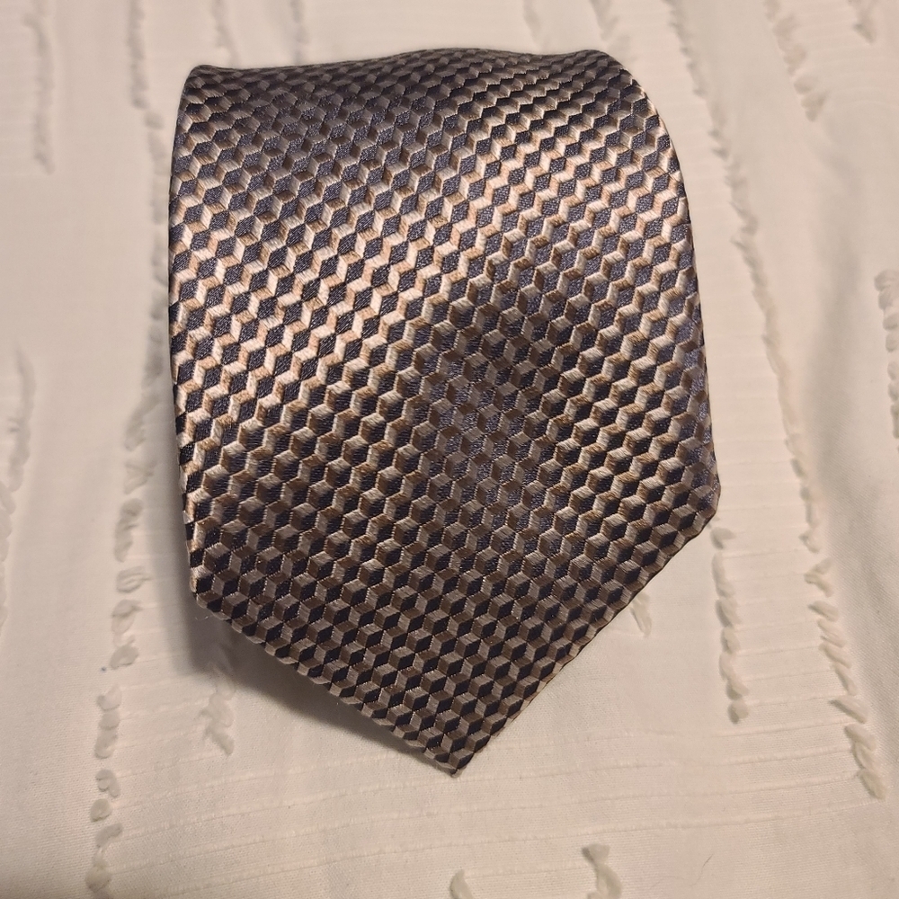 Michael Kors Gold Tone Silk Neck Tie